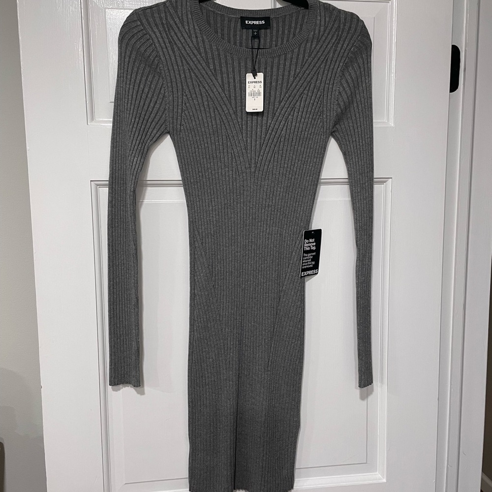 Express gray sweater dress, size small, new with tags